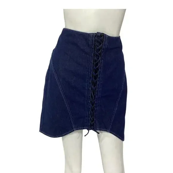 Rta Laced Sunset Blue Benedita Skirt Size 6 - Picture 2 of 4